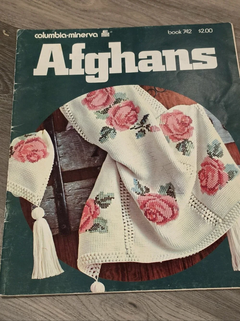 Vintage Crochet Patterns Lot 1970s Granny Squares Afghans Columbia Minerva 3pc